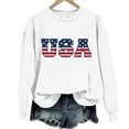 thumbnail image 6 of Charmgo USA Sweatshirt Under $15, Women's Autumn Round Neck American Flag USA Print Loose Casual Pullover Sweatshirt USA Sweatshirt Women, Sweatshirt for Teen Girls White XXL, 6 of 6