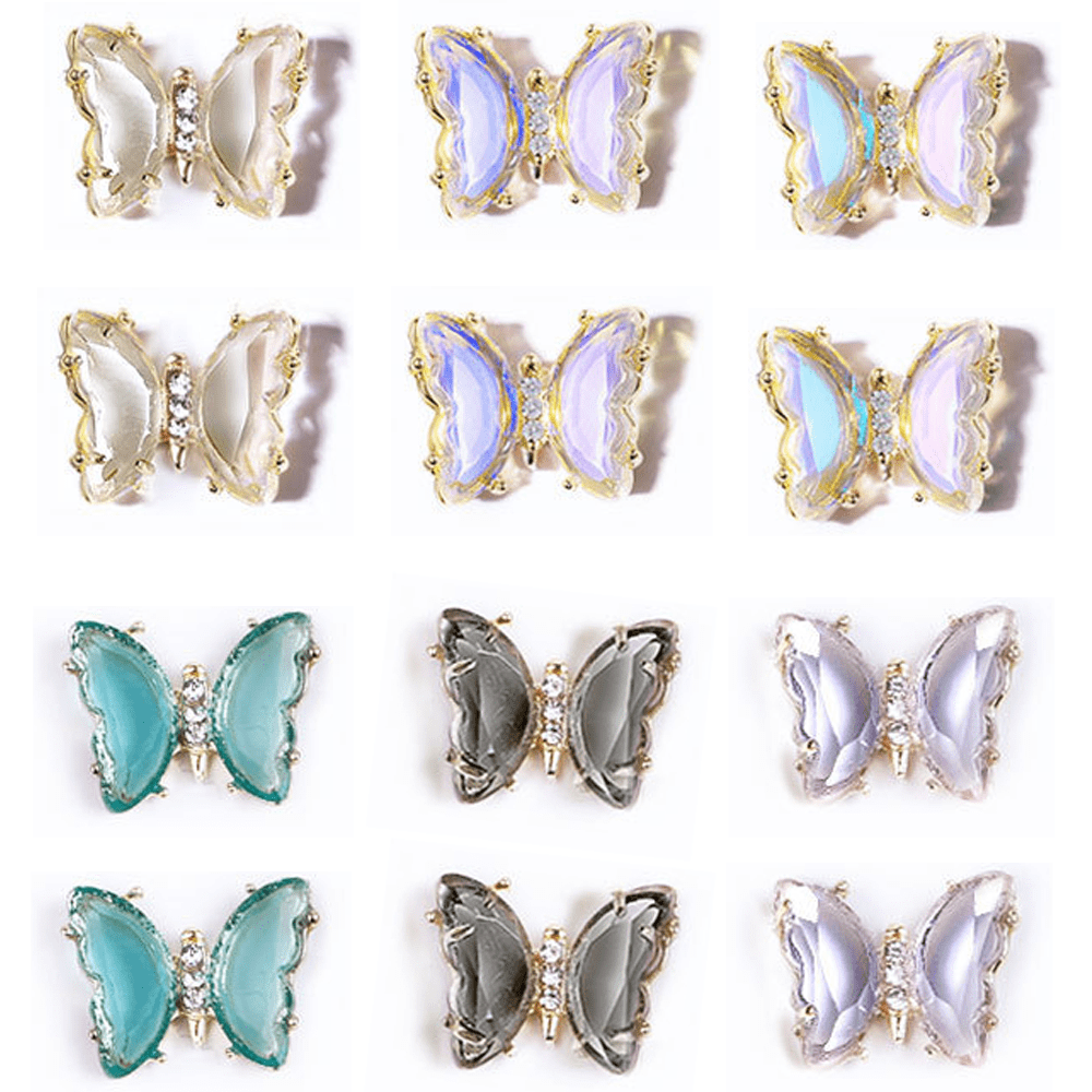 144 Stück Prismen-Schmetterlings-Aufkleber – Ca. 1,25 Zoll (3,2 Cm), 6 Verschiedene Motive, Glänzend