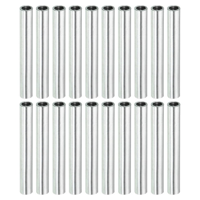 Unique Bargains Round Coupling Nut M4x0.7mm 40mm Threaded Sleeve Connector Rod Bar Stud Tube 20 Pack