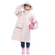thumbnail image 1 of 2xl Chubasquero rosa para niños con mochila, sombrero grande para niños medianos y grandes, impermeable para estudiantes, 1 of 5
