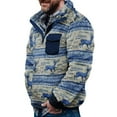thumbnail image 1 of Men‘s Winter Fleece Pullover Sweatshirt Jacket Button Collar Warm Sweater Coat, 1 of 6