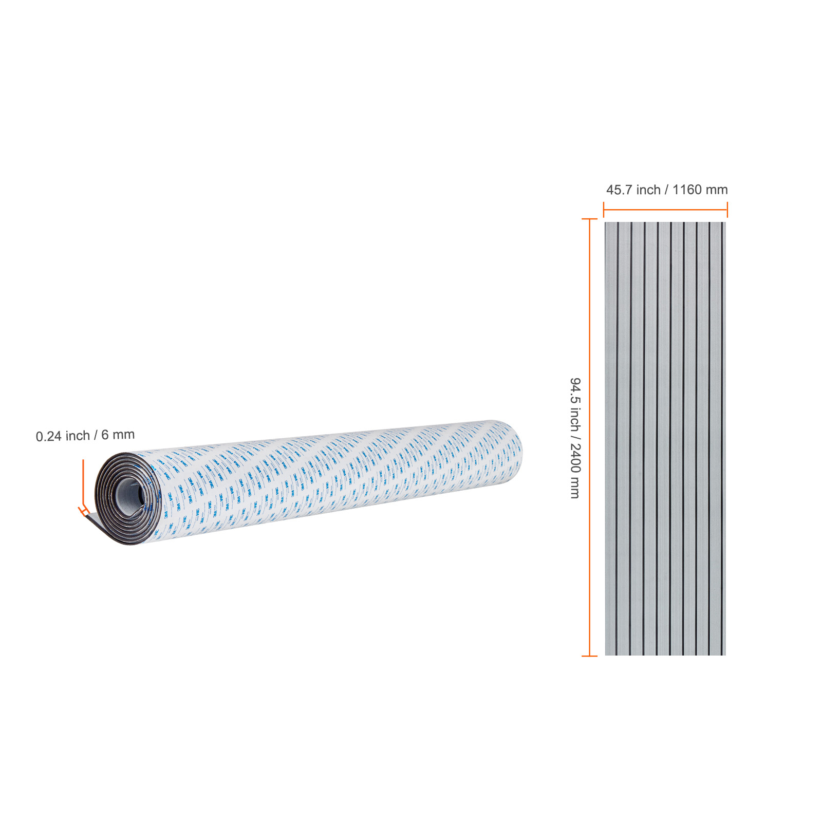 VEVOR Boat Flooring, EVA Foam Boat Decking 94.5" x 45.7", Non-Slip Self-Adhesive Flooring, 29.9 sq.ft Marine Carpet for Boats, Yacht, Pontoon, Kayak Decking