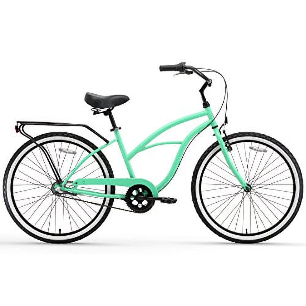 sixthreezero Around the Block Women's 26" 3-Speed Beach Cruiser Bicycle with Rear Rack