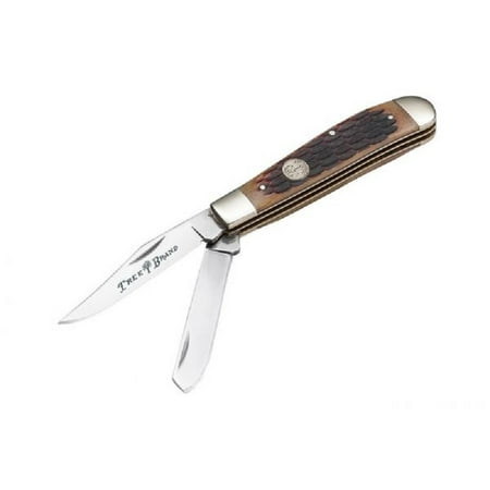 Boker Tree Brand Jigged Brown Bone Mini Trapper Stainless Pocket Knife Knives