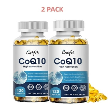 (2 PACK) CoQ-10 Capsules High Absorption | Coenzyme Q10 Support Heart Healthy Antioxidant - Vegetarian 120CT