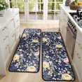 thumbnail image 4 of Kitchen Rugs Sets Of 2,Pioneer Flower Floral Print Pattern Anti Fatigue Kitchen Mat Rugs Non Slip Washable,Decorative Kitchen Floor Mats for Kitchen,Sink,Laundry,17"x47"+17"x47", 4 of 5