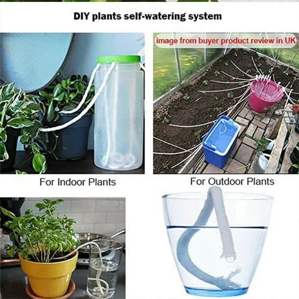 pstuiky Cuerda de algodón para riego automático, ideal para el riego automático de plantas (dispositivo de riego automático para plantas, color violeta).