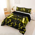 thumbnail image 2 of Homewish Neon Gaming Controller Full Size Comforter Sets,Futuristic Cubes Bedding Comforter Set,Black Yellow,Black Reversible,3pcs,1 Comforter and 2 Pillowcases, 2 of 7
