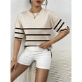thumbnail image 2 of Weardear Womens Knit Short Sleeve Summer Tops Solid Color Pullover Sweater Basic Crew Neck Casual Blouses, 2 of 6
