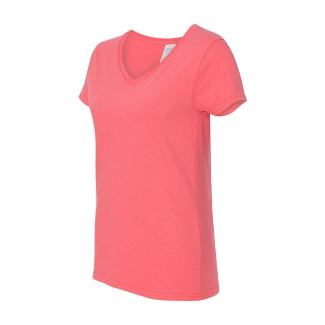 Gildan - T-Shirt à Col en V pour Femmes en Coton Épais