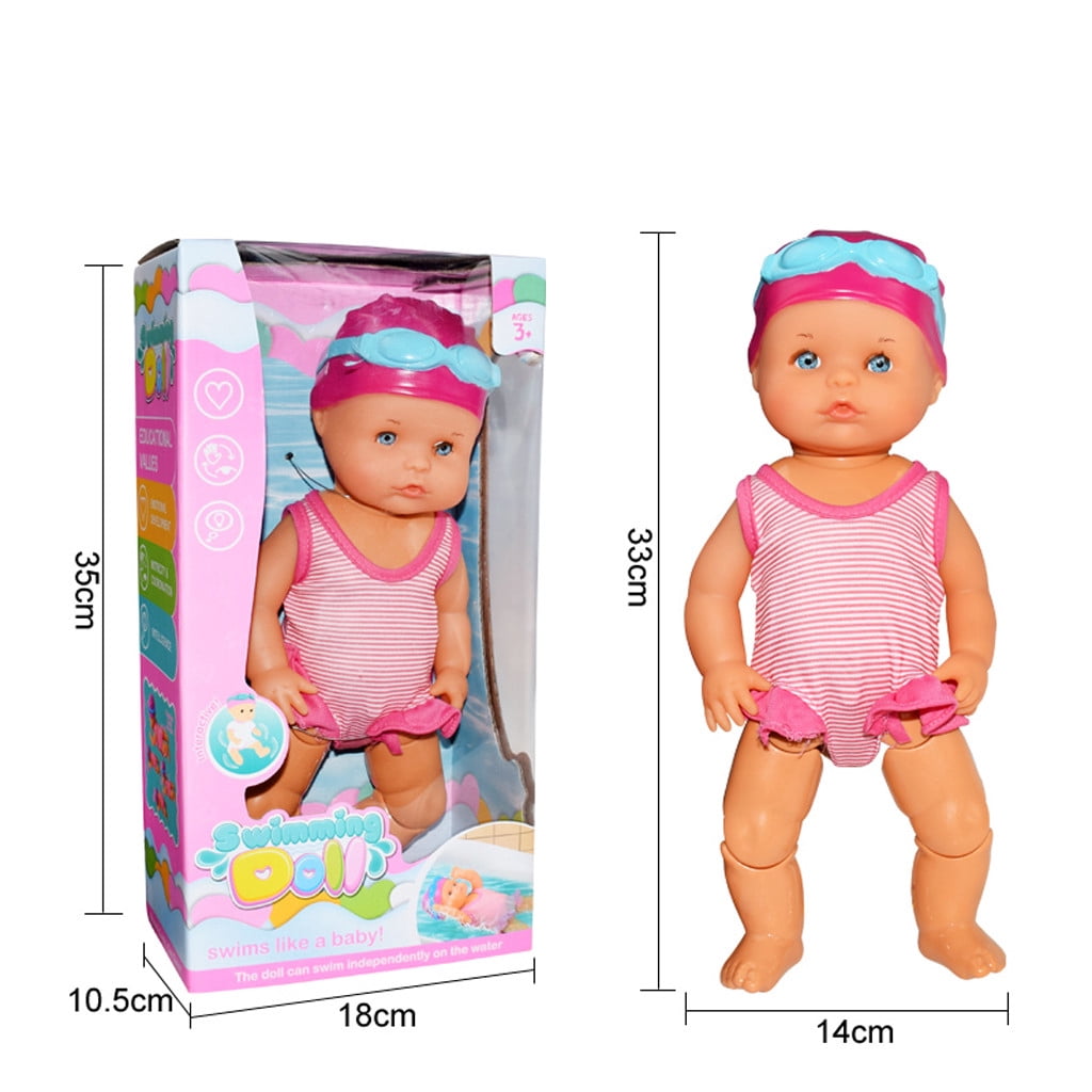 Kids Electric Swimming Doll Toy, Waterproof Movable Joints Water Play Toy, Interactive Swim Doll for Baby Toddler Pool Beach Bathtub Bathing Time