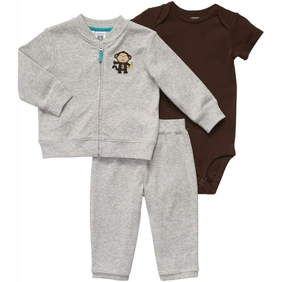 Carter's 3-Piece Cardigan Set -Monkey with Banana - NB