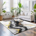 thumbnail image 3 of Large Area Rugs 8'x10', Black Marble Carpet Runner Indoor Outdoor Rugs Home Decor Aesthetic, Modern Gradient Abstract Waves Texture Non Slip Mats Washable Accent Rug for Living Room Bedroom, 3 of 8