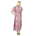 thumbnail image 5 of Bimba Women Long Cotton Custom Kaftan White Floral Night Wear Classic Caftan Dress, 5 of 5