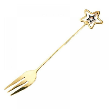 

LEMETOW 1pc Fork Spoon Stainless Steel Pendant Heart-shaped Star Love Coffee Spoon Fruit Dessert String Mixing Spoon Kichen Accessories