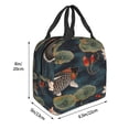 thumbnail image 2 of Lunch Bag for Women Men Insulated Reusable Lunch Bag Large Capacity Lunch Container Tote for Office Work Picnic Beach or Travel, Koi Fish Vintage Lotus (16), 2 of 5