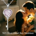 thumbnail image 6 of MYSTICPOEM Heart Key 925 Sterlin Silver Necklace Pink Love Key Jewelry Gift for Women Christmas Birthday, 6 of 6