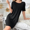 thumbnail image 7 of SELONE Short Sleep Shirts for Women Crew Neck Sleep Shirt Solid Short Sleeve Mini Dress Comfortable Tank Dress, 7 of 7