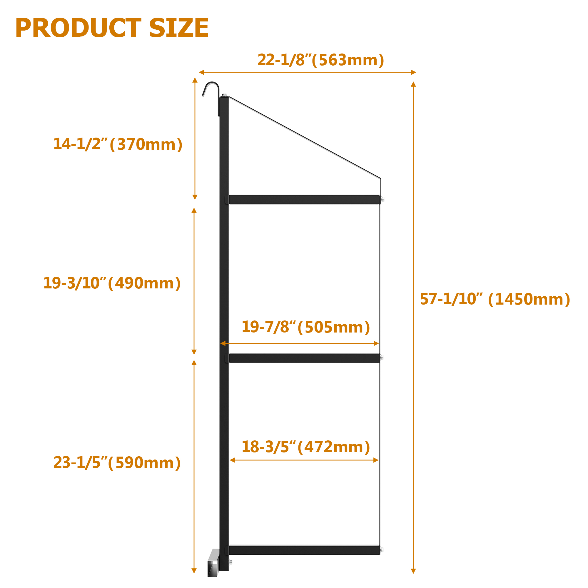 2/4 Pack Shipping Container Shelving Brackets 3-Tier,1100LBS, Hang & Hook Type, Cargo Containers Storage Shelves, Easy to Install Removable, Heavy-Duty