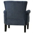 thumbnail image 6 of Upholstered Accent Chair, Living Room Chairs Sofa Chair, Polyester Club Chair with Rivet Tufted Scroll Arm & Rubber Wood Legs, 330lbs Capacity, Armchair for Bedroom and Living Room, Navy Blue, 6 of 7