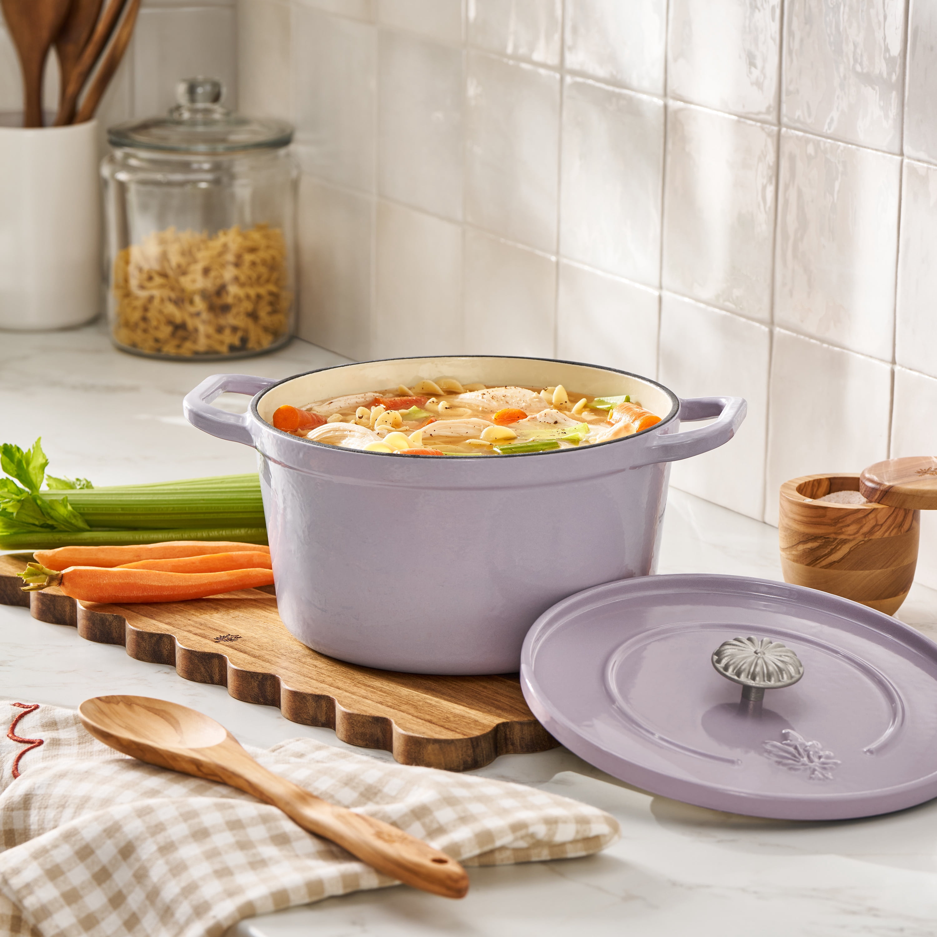 The Pioneer Woman 5-Quart Enameled Cast Iron Dutch Oven with Lid, Iris