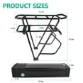 thumbnail image 4 of BVSLTUK  48V 20AH Rear Rack Ebike Battery Lithium-ion Bike Battery for 1800W 1500W 1000W 750W 500W Ebike Motors, Luggage Rack fit for 26" 27" 28" 700C ebike(Black), 4 of 9