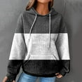 thumbnail image 2 of Sweatshirts for Women Trendy Zip Up Winter Comfy Hooded Long-sleeved Batwing Cold Shoulder Hoody Graphic Hoodie Cotton Hoodies(Black,XXXL), 2 of 4