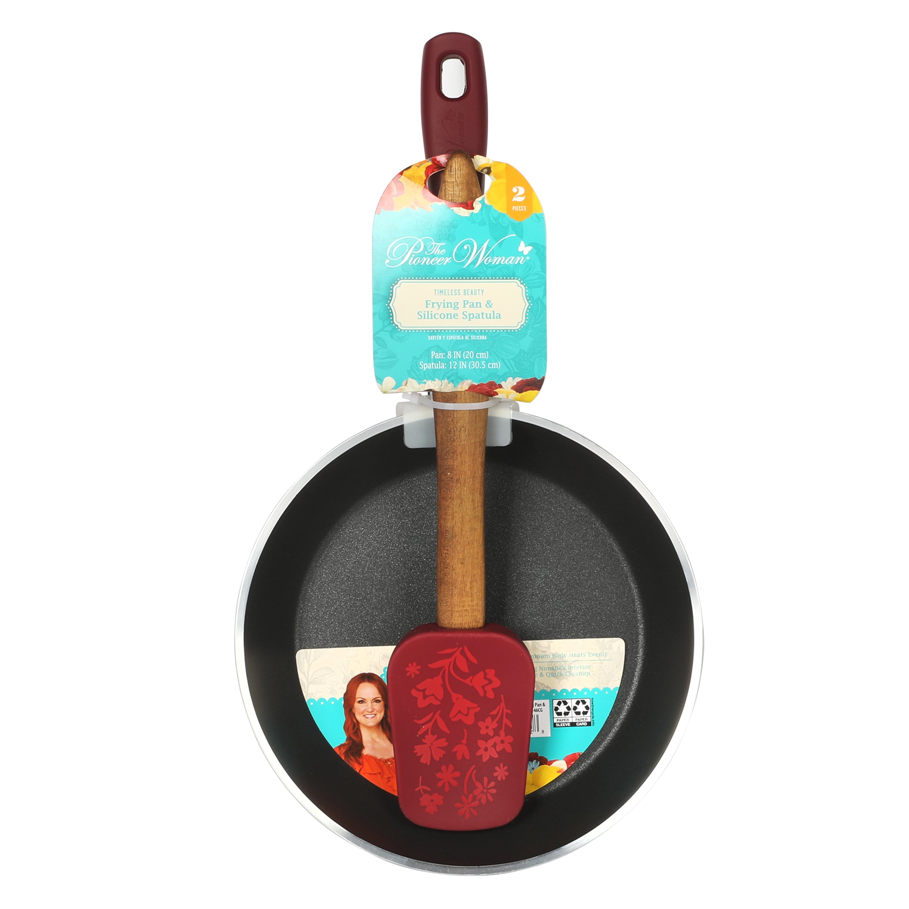Pioneer Woman 8 Frying Pan Skillet Spatula Set Timeless Beauty Red