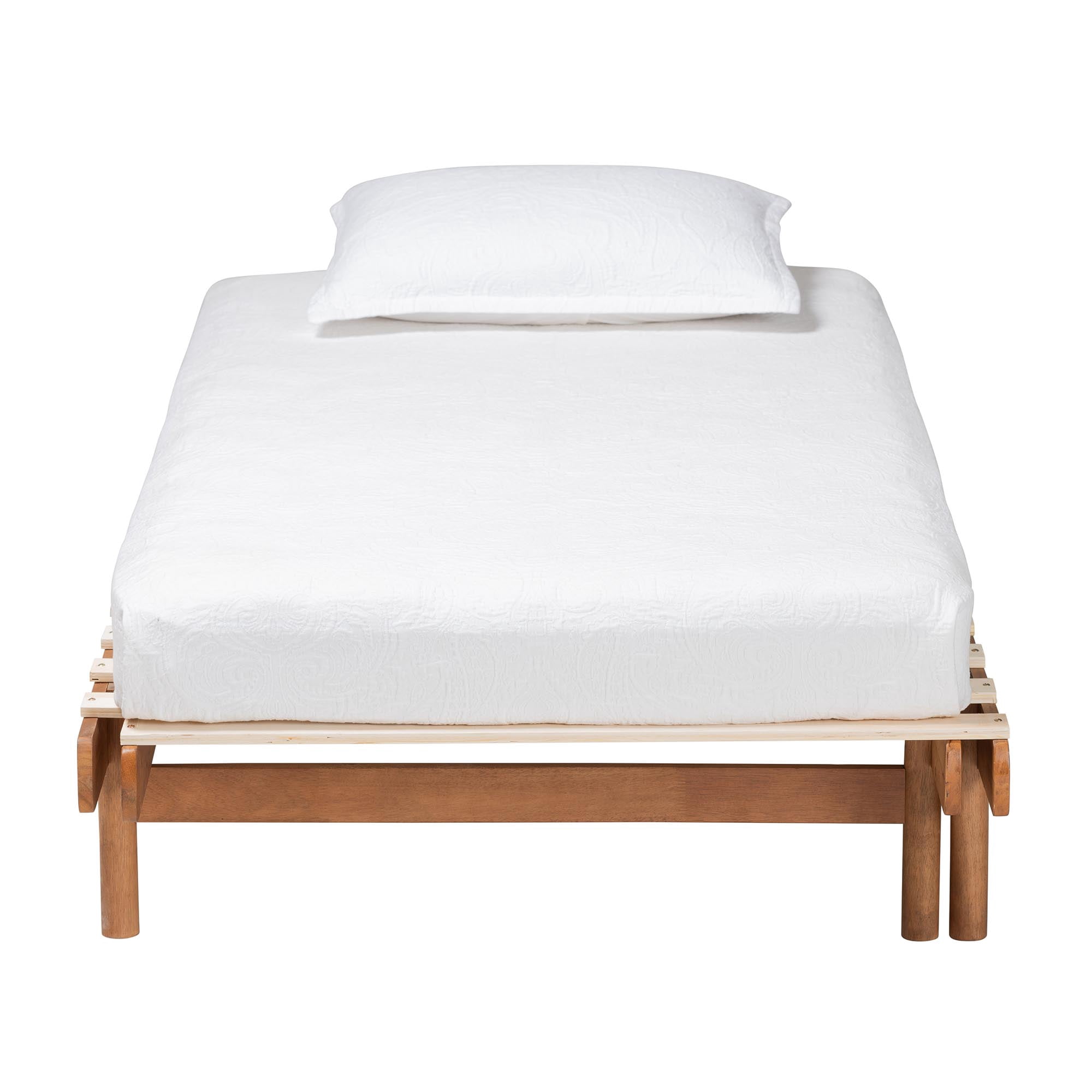 Baxton Studio Bolivia Mid-Century Expandable Bed, Expandable, Walnut Brown
