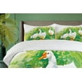 thumbnail image 4 of Ambesonne Duck Duvet Cover Set, Goose Farm Lake Plants, 2-Calking, Green and White, 4 of 7