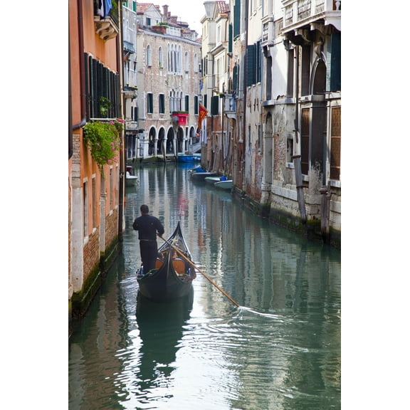 Art.com Gondolas on the Canals of Venice, Italy Photographic Print by Terry Eggers, 24" x 36"