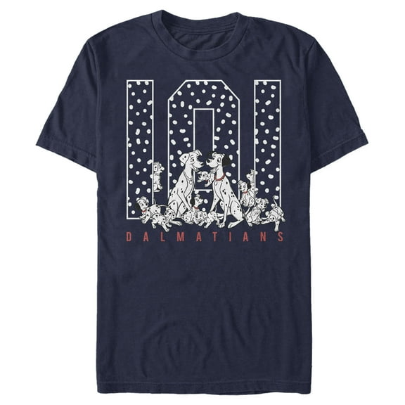 Men's One Hundred and One Dalmatians The Whole Family Graphic Tee Navy Blue 3X Large