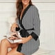 thumbnail image 5 of Batas Talla Lencería Mujer Seda Raya Bata Satén Albornoz Ropa de Dormir Pijamas Mujer, 5 of 9