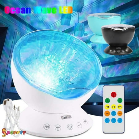 

Spencer Ocean Wave Projector LED Starry Night Sky Projector Lamp with Remote Control Built-in Music Speaker Star Light Projection Lamp for Kids Living Bedroom Decoration White