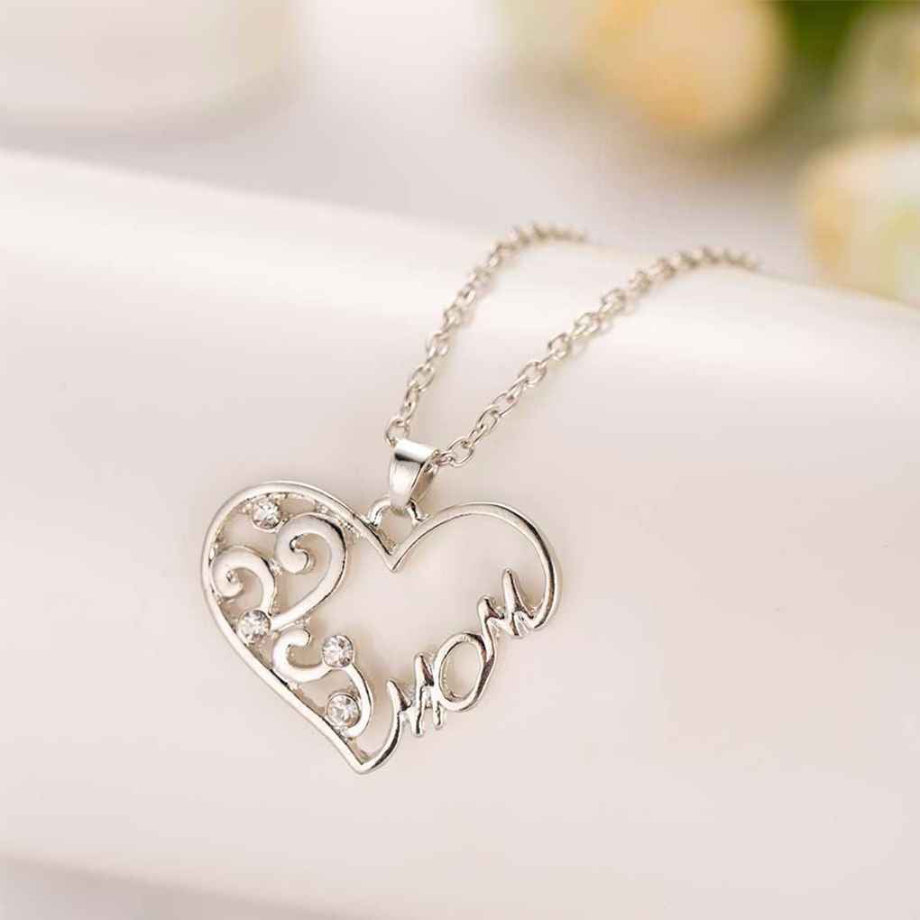Charm Crystal Heart Flower Pendant Necklaces Sweater Chain Mother's Day Gift Hot