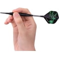 thumbnail image 2 of Juego de dardos de punta suave: 12 piezas de 18 gramos con 100 puntas de dardos adicionales, 12 vuelos, protectores de vuelo y llave para electrónica (negro), 2 of 5