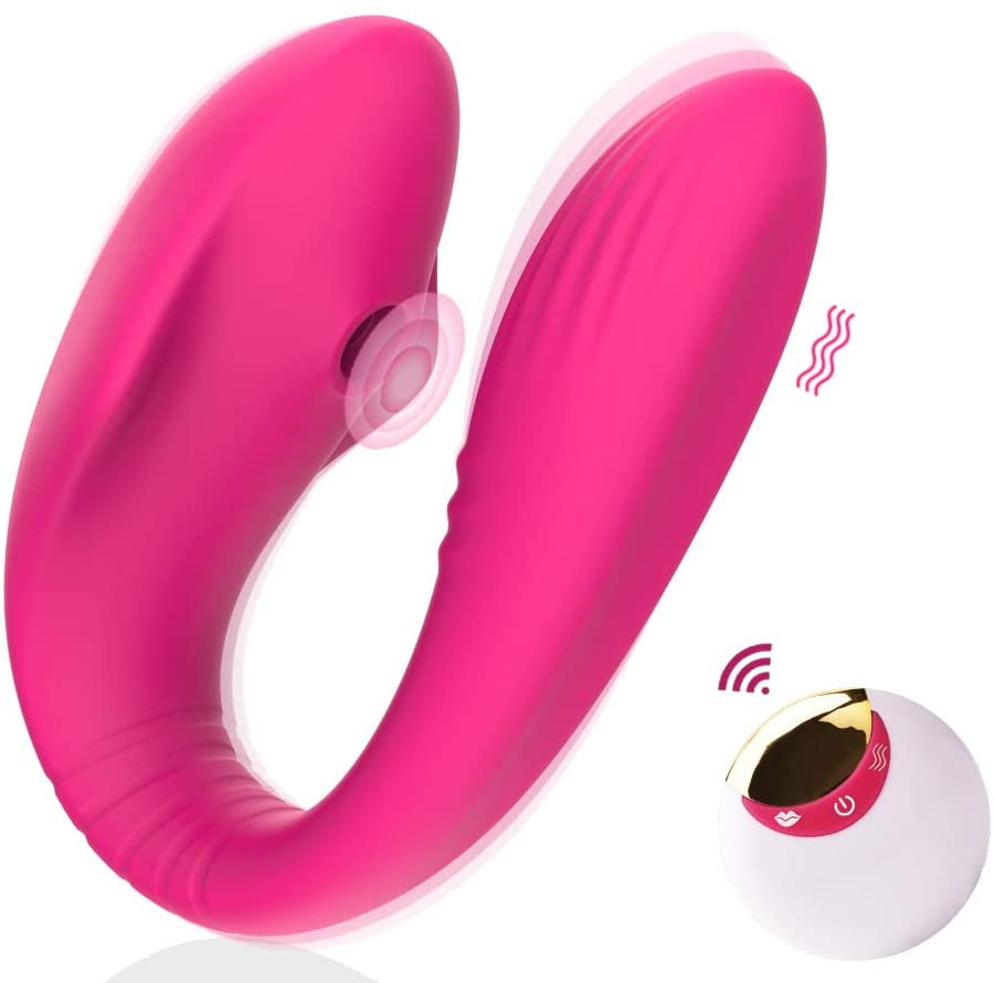 Couple Vibrators, U Shape Wireless Multi Vibration Modes with Remote Control Soft Silicone G Spot Clitoral Female Sex Adult Toys for Women Her Couples Play Sexual Wellness Products image