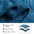 thumbnail image 6 of Moonlight20015 Velvet Quilt Set 3 Piece Geometric Pattern Embossed Bedspread Reversible 350GSM Soft Microfiber Comforter Navy Blue Full/Queen, 6 of 10