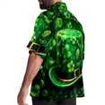 thumbnail image 3 of Saint Patrick's Day Men's Hawaiian Shirt, Short Sleeve Printed Button Down Beach Casual Tops, Summer Spread Collar Men's Shirts, 3 of 6