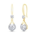 thumbnail image 2 of 2CT Moissanite Dangle Earrings, D Color Ideal Cut Lab Created Diamond 18K Yellow Gold Plated 925 Sterling Silver Mermaid Tear Drop Earrings for Women, 2 of 6