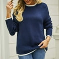 thumbnail image 5 of Giftesty Sweaters for Women Plus Size Women's Casual Fashion Color Contrast Knitted Pullover Long Sleeve Round-Neck Sweater, 5 of 9