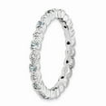 thumbnail image 3 of 925 Sterling Silver Stackable Expressions Aquamarine & Diamond Ring Size: 9; for Adults and Teens; for Women and Men, 3 of 5