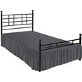 thumbnail image 2 of LINEN SHEETS-100% Microfiber, Split Corner Ruffle Bed Skirt, Dust Ruffle Bed Skirt with Platform 14" Tailored Drop-Olympic Queen Size-Dark Gray Solid, 2 of 4