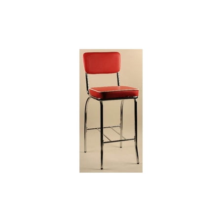 UPC 888173000122 product image for Chrome Dining Stool In 50s Retro Style with Red Upholstery | upcitemdb.com