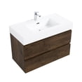thumbnail image 6 of Bathroom Vanity 36" Walnut - Sink, Large Storage, Silent Operation, No Handle, Modern Style Silent, White Basin, 6 of 7