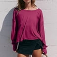thumbnail image 2 of Posijego Open Back Workout Tops for Women Loose Long Sleeve Shirts Backless Yoga Sports T-Shirts Activewear, 2 of 7