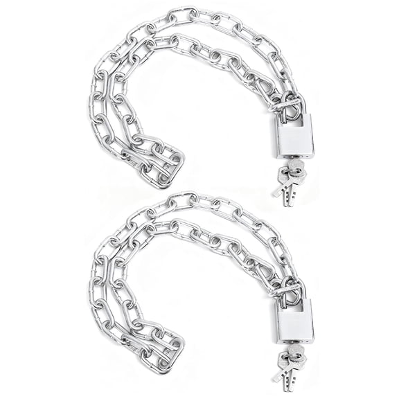 2 Sets Security Chain Lock, Heavy Duty Anti-Theft Lock with Anti-Cut Padlock, 3.3 ft / 1 m Galvanized Chain, 8 Keys, Motorcycle Lock, Bike Lock