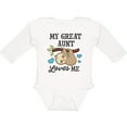 thumbnail image 3 of Inktastic My Great Aunt Loves Me with Sloth and Hearts Boys or Girls Long Sleeve Baby Bodysuit, 3 of 5