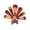 A-100608BB, variant on 6.29" Thanksgiving Turkey Candle Holder, Stained Glass Style Metal Candlestick for Fall Harvest Home Mantel Tabletop Decor (B)