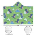 thumbnail image 2 of Wearable Blanket,Green Cartoon Dinosaurs Grass Pattern Hooded Wearable Flannel Blanket for Adults & Teens,Winter Poncho Shawl Wrap Cape Cozy Anti-Pill,60"x80", 2 of 3